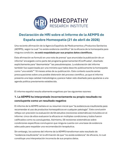 Declaración HRI sobre el Informe de España